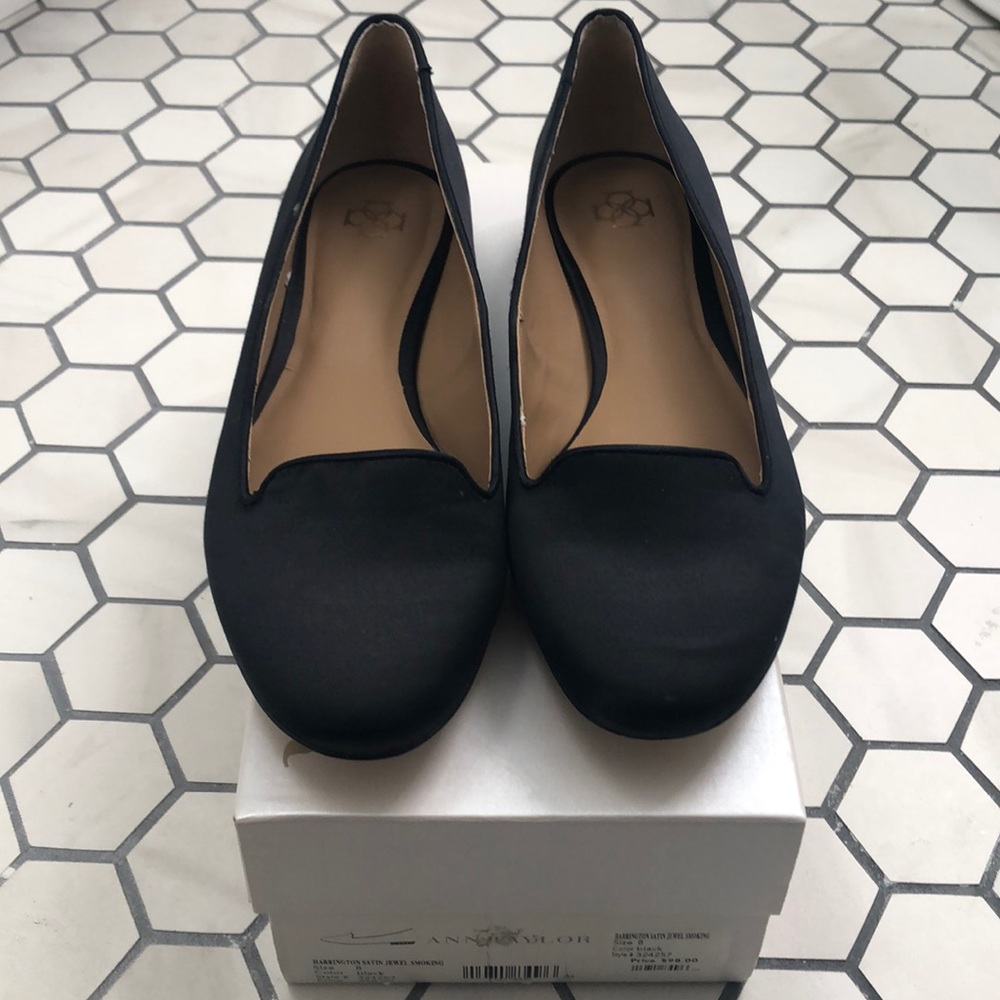 Ann Taylor Harrington Satin Jewel Smoking Flat